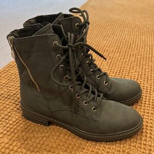 Stylish Olive Lace-Up Boots